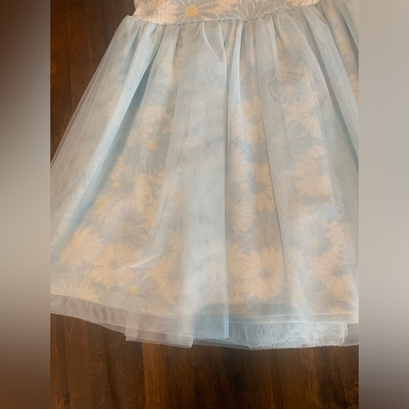 🌟EUC Toddler🌼Daisy Print/Light Blue Tulle Dress Sz 4T - Picture 6 of 12